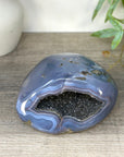 Blue Agate Polished Geode from Uruguay - STGE0079