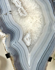 Unique Blue Banded Agate & Quartz Statement Piece - MWS3038