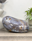 Large Blue Banded Agate & Amethyst Stone Geode - STGE0114