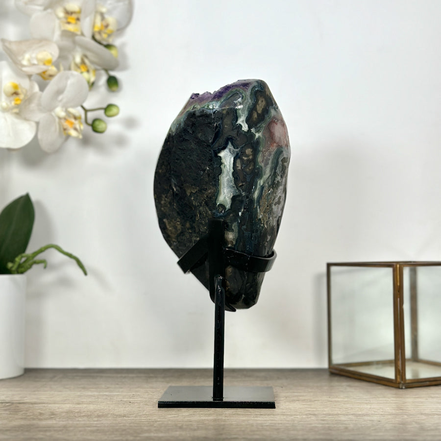 Unique Natural Top Grade Amethyst Geode with Calcite Formation - MWS3027