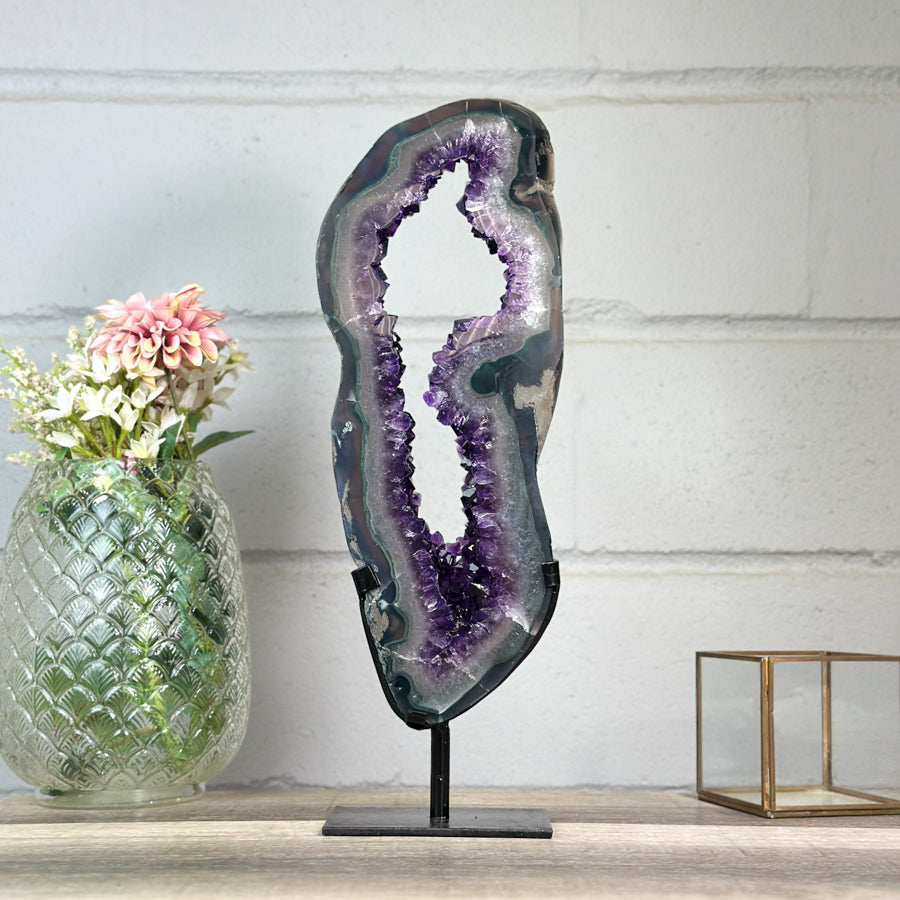 Huge Amethyst Geode Portal on Metal Stand - MWS2759