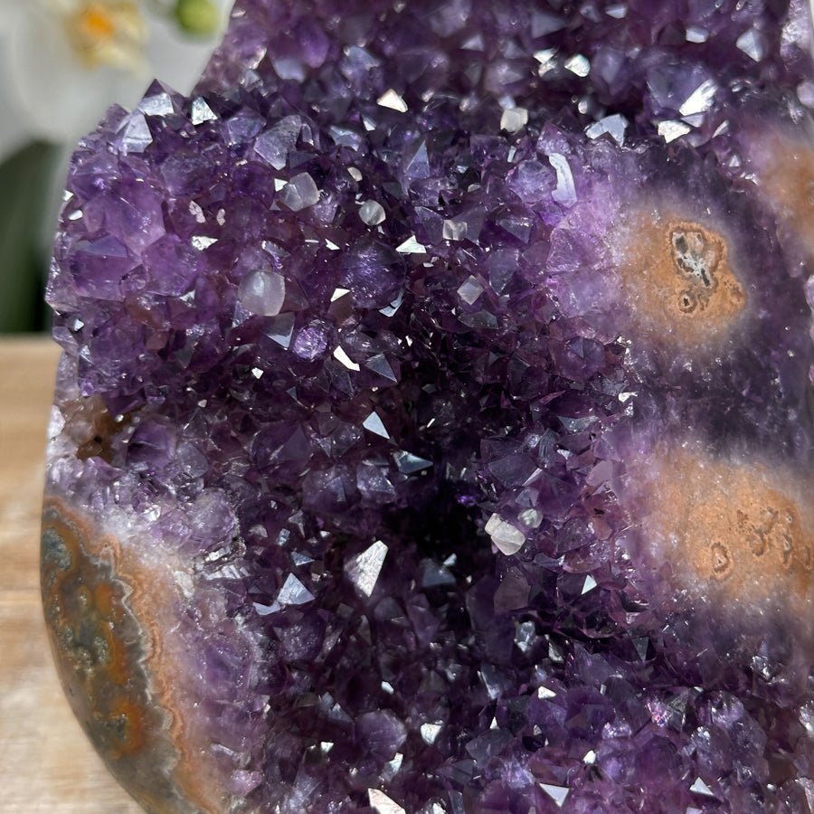 Amethyst Crystal Cluster with Orange Tone Jasper Matrix - CBP1162