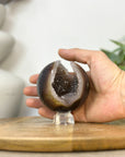 Agate & Quartz Druzy Sphere Geode - SPH0223