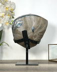 Deep Purple Amethyst Geode With Agate Shell on Metal Stand - MWS2742