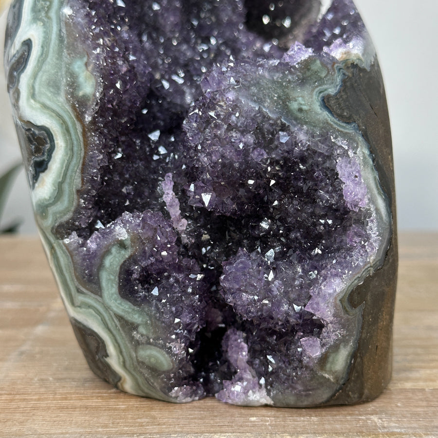 Natural Amethyst Cathedral with Green Jasper Shell - CBP1107