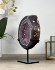Stunning Agate & Amethyst Geode with Metal Stand - MWS2224