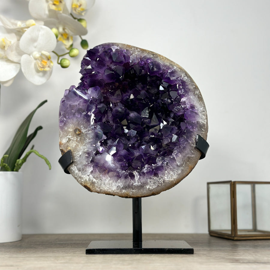 A Grade Amethyst Crystal Cluster with Large Deep Purple Crystals - MWS2032