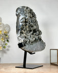Unique Green Tone Sugar Quartz Geode with Calcite Inclusion - MWS1823
