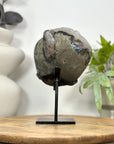 Natural Sugar Quartz Mineral Specimen on Metal Stand - MWS3048