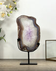 Amethyst Quartz & Banded Agate Geode Slice - MWS2999