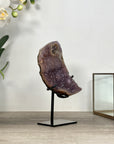 Amethyst Moon Carving on Metal Stand - MWS2577