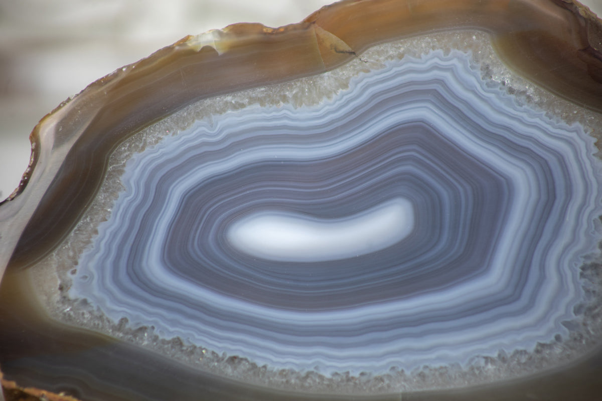 Natural Blue Banded Agate Slice - SLC0002