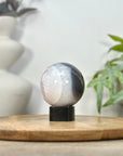 Quartz & Agate Sphere Geode with Druzy Interior - SPH0209