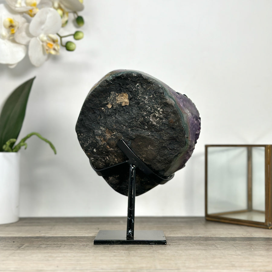 Deep Purple Amethyst Cluster on Metal Stand from Uruguay - MWS2770