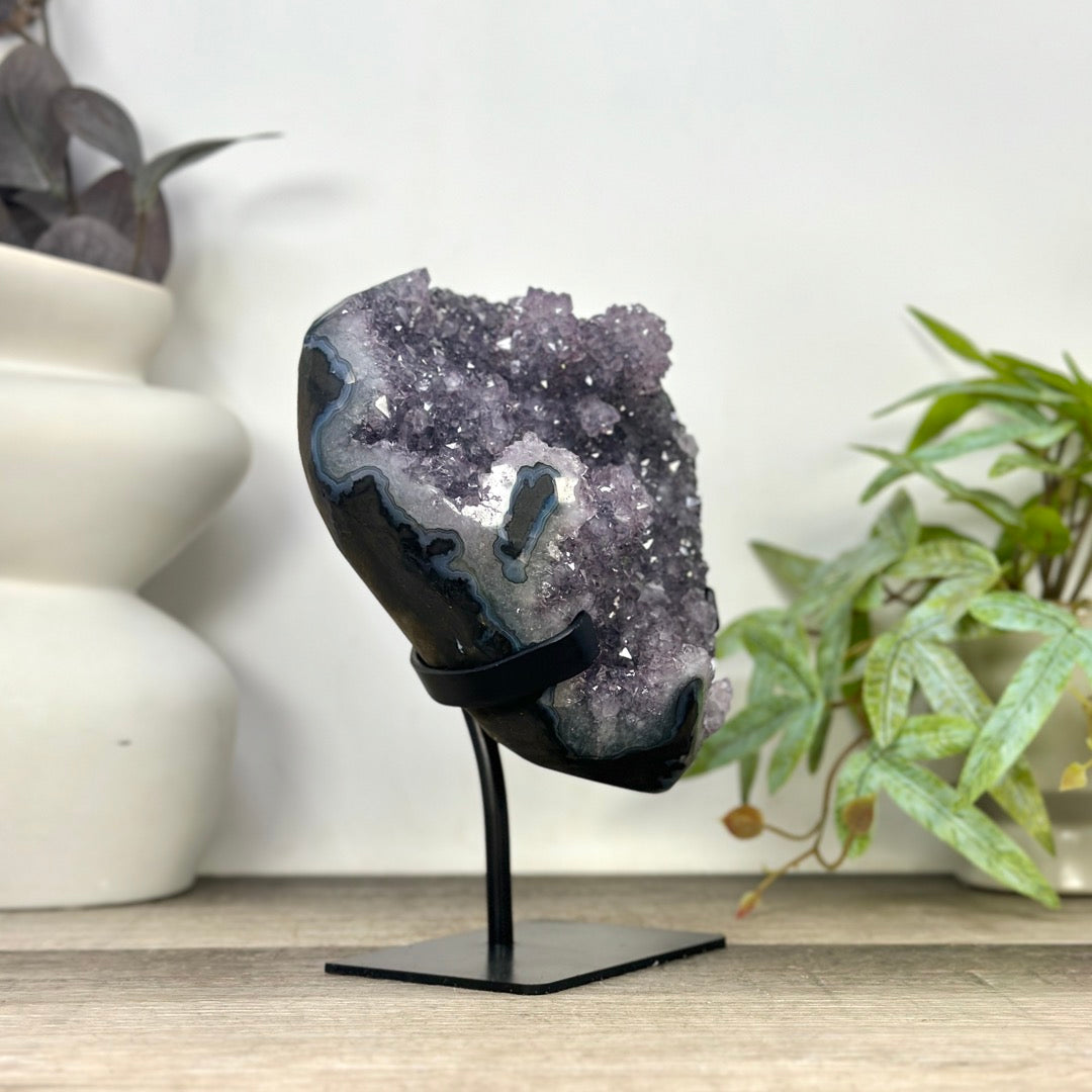 Natural Sirit Amethyst Crystal Formation on stand - MWS3297