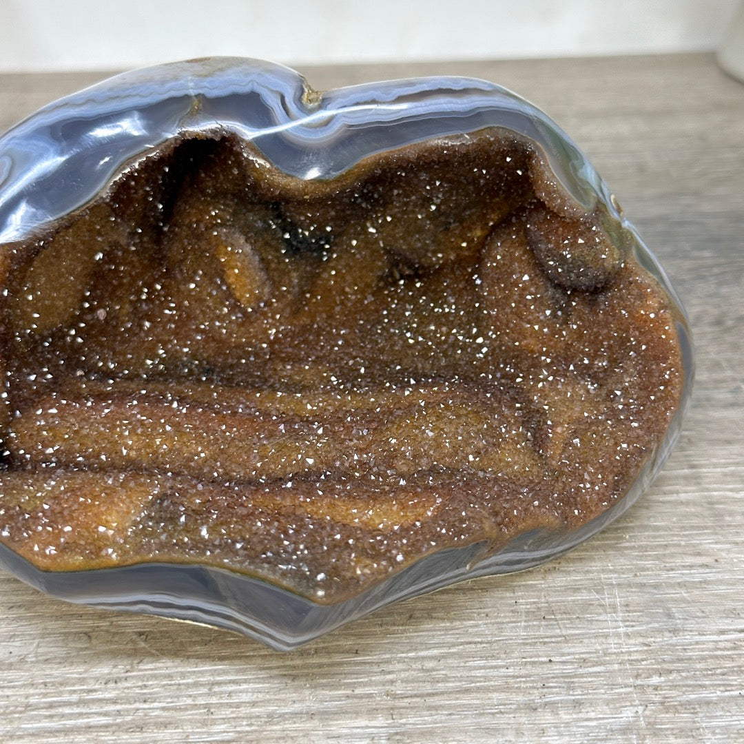 Rainbow Quartz Druzy &amp; Agate Geode - STGE0103