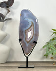 Blue Banded Agate & Amethyst Geode Slice Portal - MWS3248