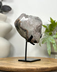Natural Sugar Quartz Mineral Specimen on Metal Stand - MWS3048