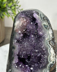 Amethyst Geode Crystal Cluster with Purple and Gray Jasper Bands - CBP1168