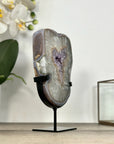 Amethyst Agate Geode Slice onMetal Stand - MWS2905