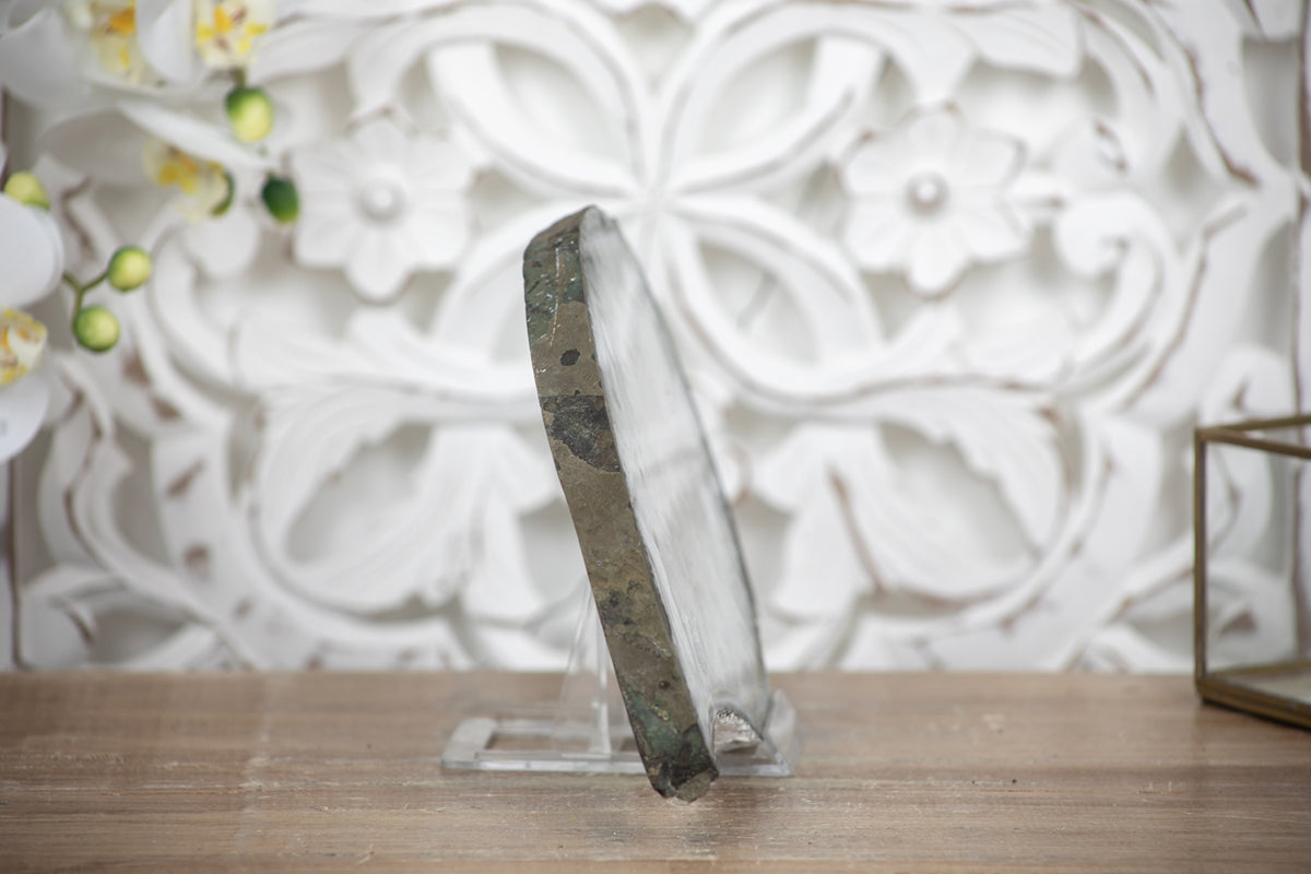 Natural Quarta &amp; Green Jasper Slice Tray for Home Decor - SLC0018