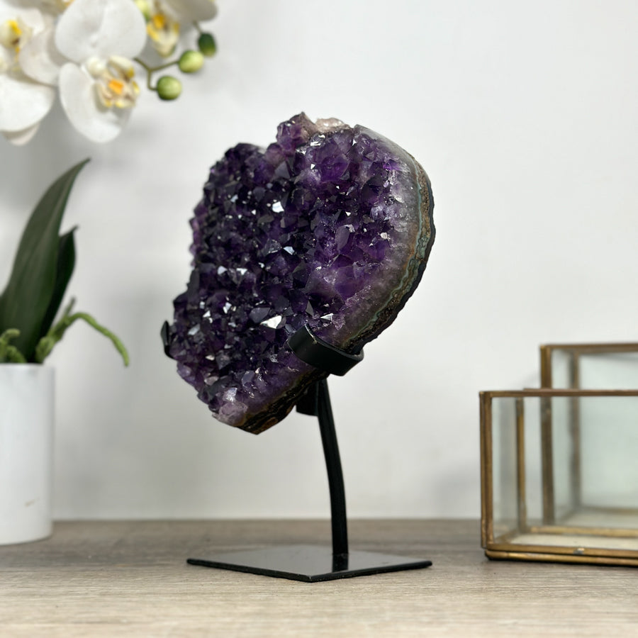 Large Natural Amethyst Stone Heart Carving - HST0294