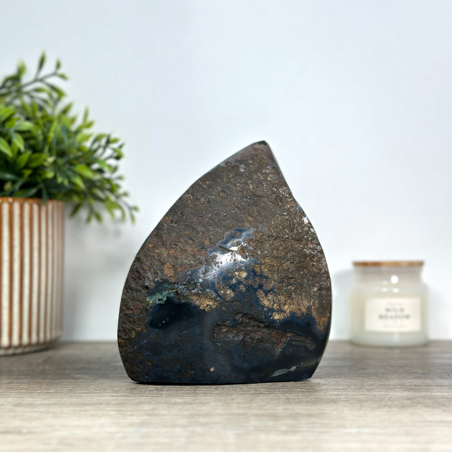 Amethyst &amp; Agate Stone Flame Carving - FST0160
