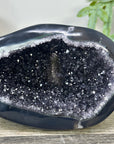 Quartz Geode Cave with Polished Agat Shell - STGE0034
