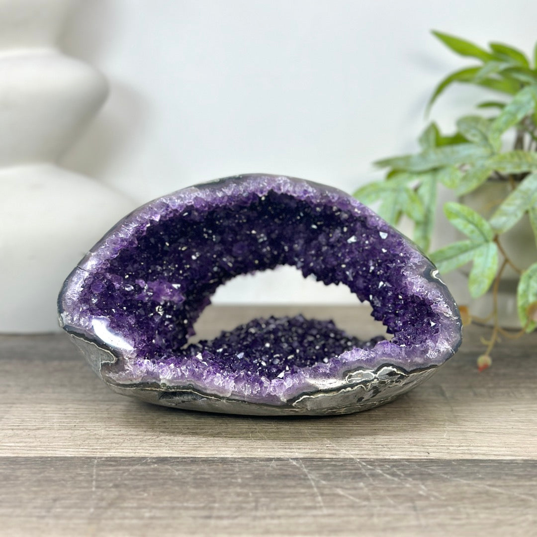 Deep Purple Amethyst Stone Geode from Uruguay - STGE0046