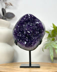 AAA Grade Amethyst Crystal Geode on Metal Stand - MWS3055