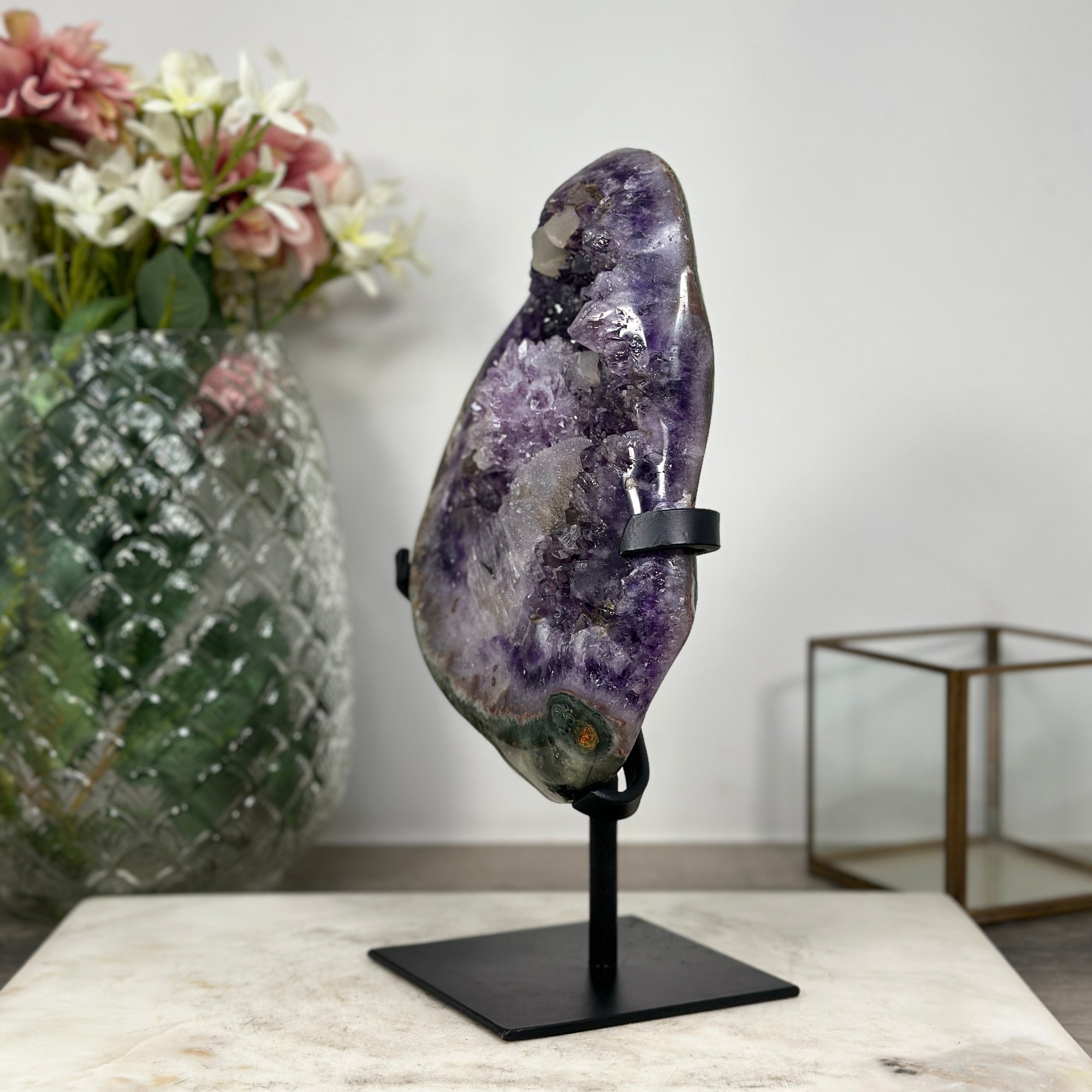Top Grade Amethyst Stone Geode with Stunning Calcite Formation - AWS0969