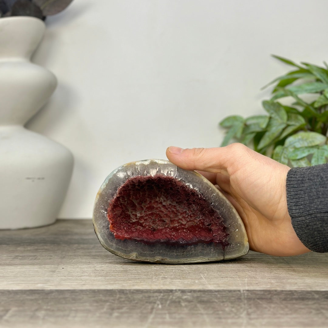 Unique Natural Red Quartz Geode from Uruguay - STGE0057
