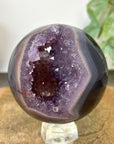 Amethyst & Banded Agate Sphere Geode with Crystal Cavity - SPH0227
