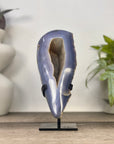 Blue Banded Agate Geode with Quartz Druzy interior - MWS3336