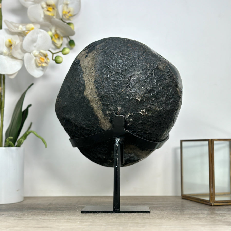 Natural Amethyst Geode with Large Crystals on Metal Stand - MWS2458