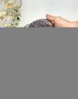 Uruguayan Amethyst Geode with Calcite on Metal Stand – Unique Crystal Display - MWS2705
