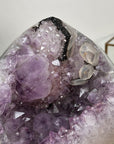 Amethyst Geode on Stand with Deep Purple Crystals and Calcite Formations - MWS2824