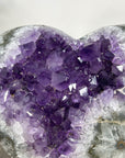 XL Natural Amethyst & Quartz Stone Heart Carving from Uruguay - HST0320