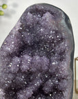 Natural Amethyst & Agate Geode full of Stalactite Formations - Metallic Stand Included - MWS2564