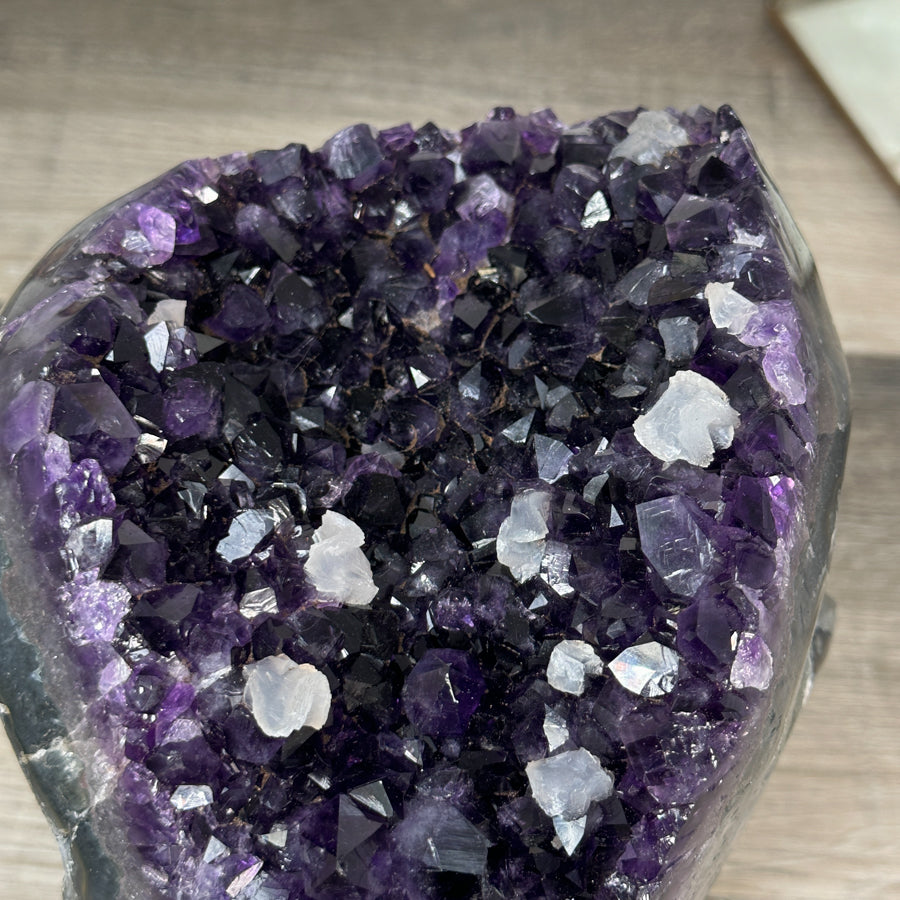 Natural Amethyst Geode with Deep Purple Crystals – Unique Mineral Display Piece - MWS2818