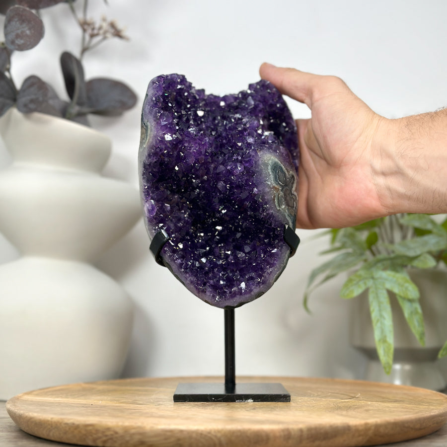 Premium Quality Amethyst Crystal Cluster – Natural Specimen on Stand - MWS3057