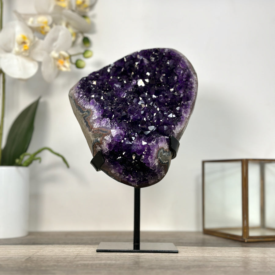 Amethyst Geode on Stand - Deep Purple Crystal Cluster - MWS2629