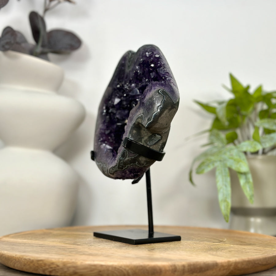 Natural Uruguayan Amethyst Geode on Stand - MWS3050