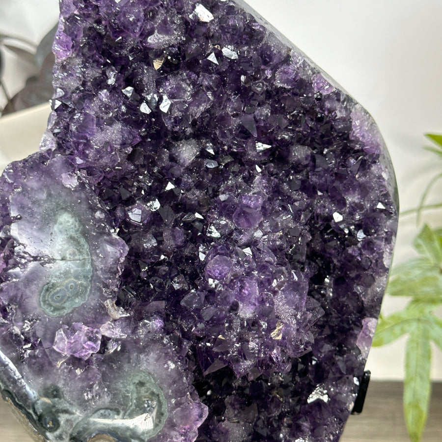 Natural Amethyst Crystal Cluster with Stand from Uruguay - MWS3175