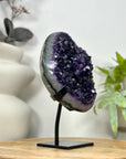 AAA Grade Amethyst Crystal Geode on Metal Stand - MWS3055