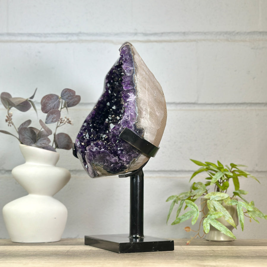 Top Grade Uruguayan Amethyst Geode - Stand Included - MWS3147