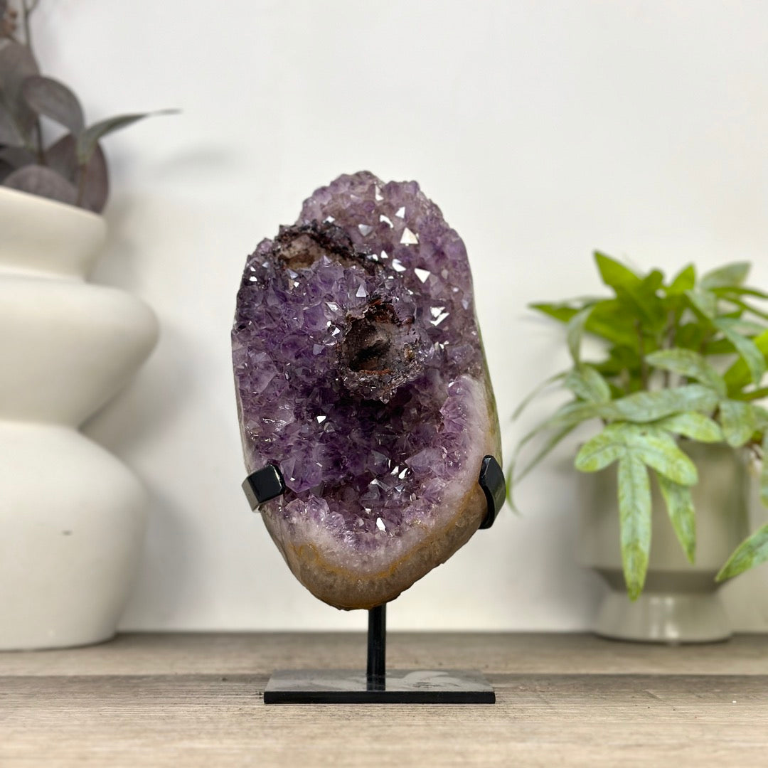 Uruguayan Amethyst Cluster with pseudocalcite Inclusion - MWS3353