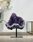 Amethyst Crystal Cluster on Stand – Stalactite Mineral Specimen for Collector Display - MWS2686