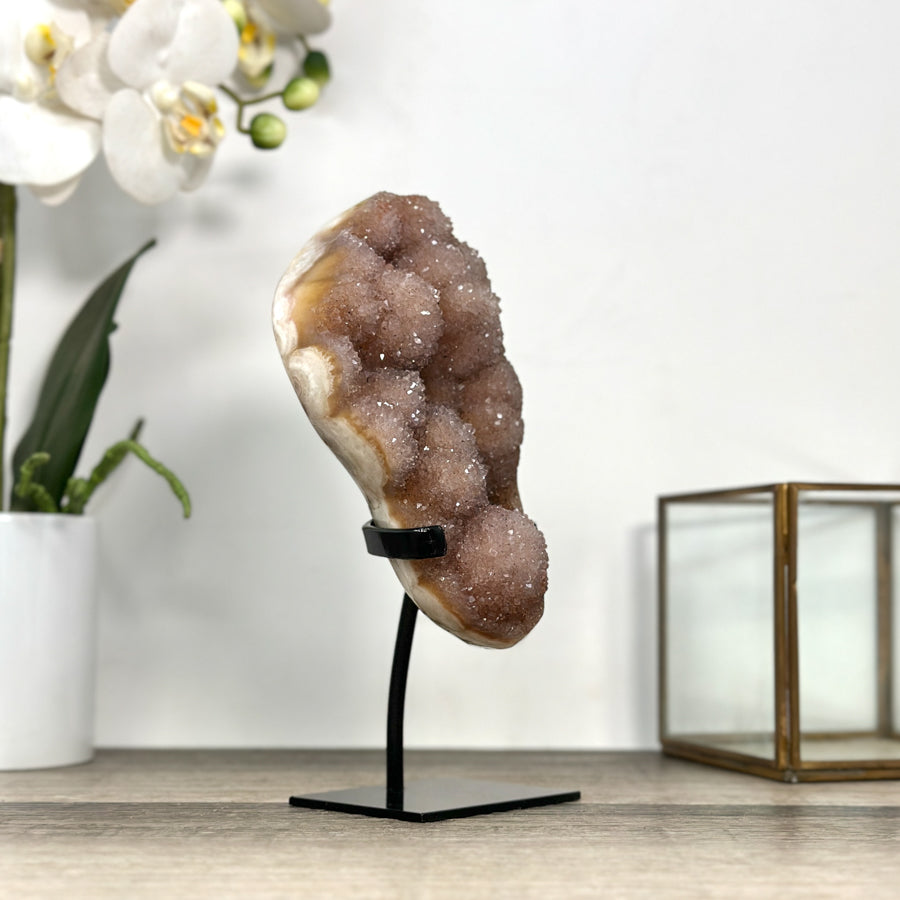 Natural Rainbow Quartz Cluster on Metal Stand - MWS2852