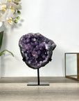 Deep Purple Amethyst Cluster With Metal Stand - MWS2723